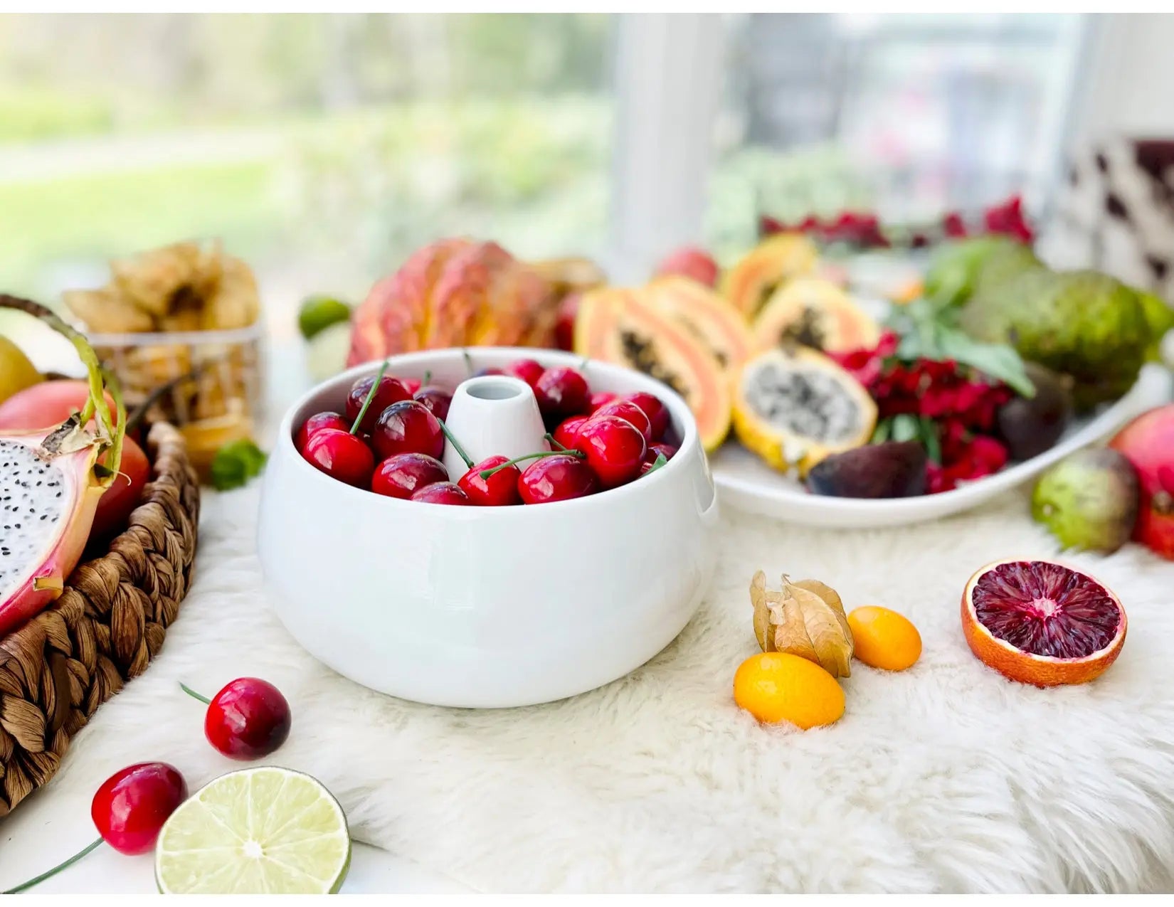 The Cherry Boal with an assortment of fruits